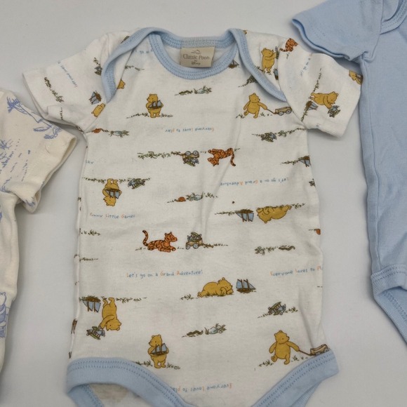 Classic Pooh Disney Baby Clothes Set 3-6 Months Bodysuits Pants Footed Sleeper - Picture 3 of 12